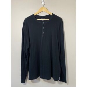 Todd Snyder New York Premium Jersey Long Sleeve Henley Black Mens XL Made in USA